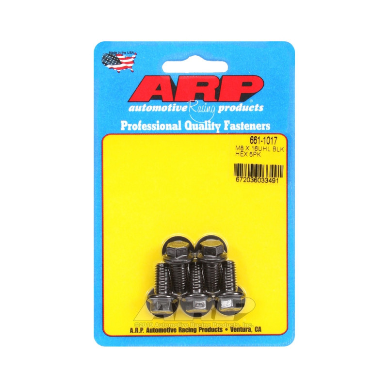 Set de șuruburi și piulițe universale ARP M8 x 1,25 – șuruburi hexagonale cu finisaj negru oxidat (x5) - ARP-661-1017 - 661-1017 - 3666618195797